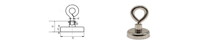 Neodymium Pot Magnets with Fishing Hook Neodymium Pot Magnets with Fishing Hook