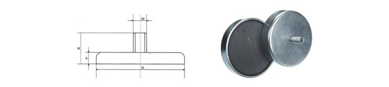 Ferrite Cup Magnets With External Threaded Stud Ferrite Cup Magnets With External Threaded Stud